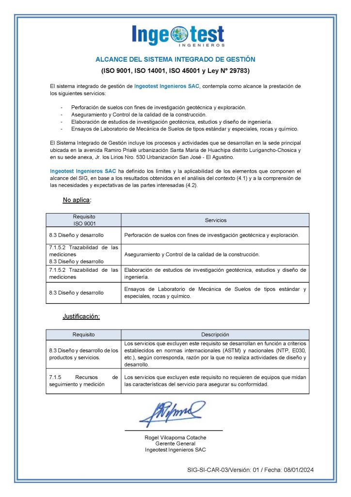 Alcance del Sistema Integrado de Gestión